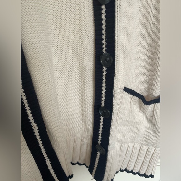Loft Cream and Navy Boyfriend Cardigan - Picture 4 of 5